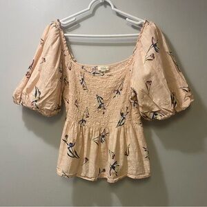 a.n.a Women's Floral Blouse in Peach